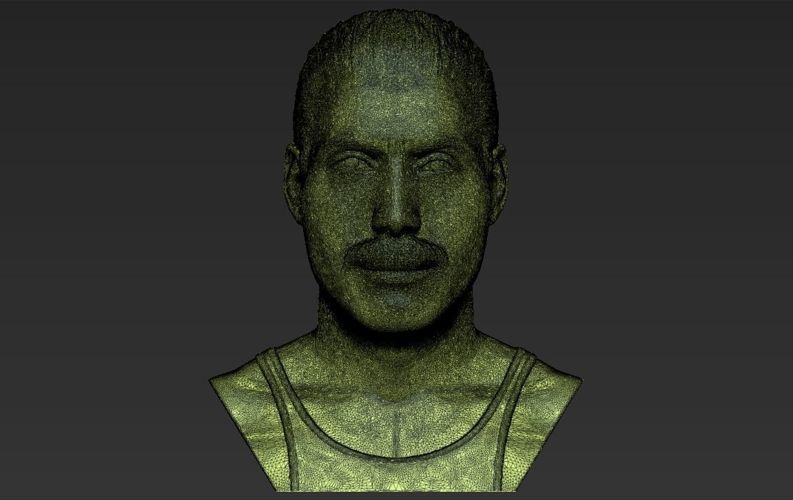 Freddie Mercury bust 3D printing ready stl obj formats 3D print model_25