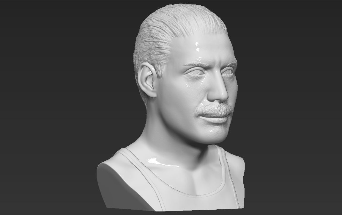 Freddie Mercury bust 3D printing ready stl obj formats 3D print model_10