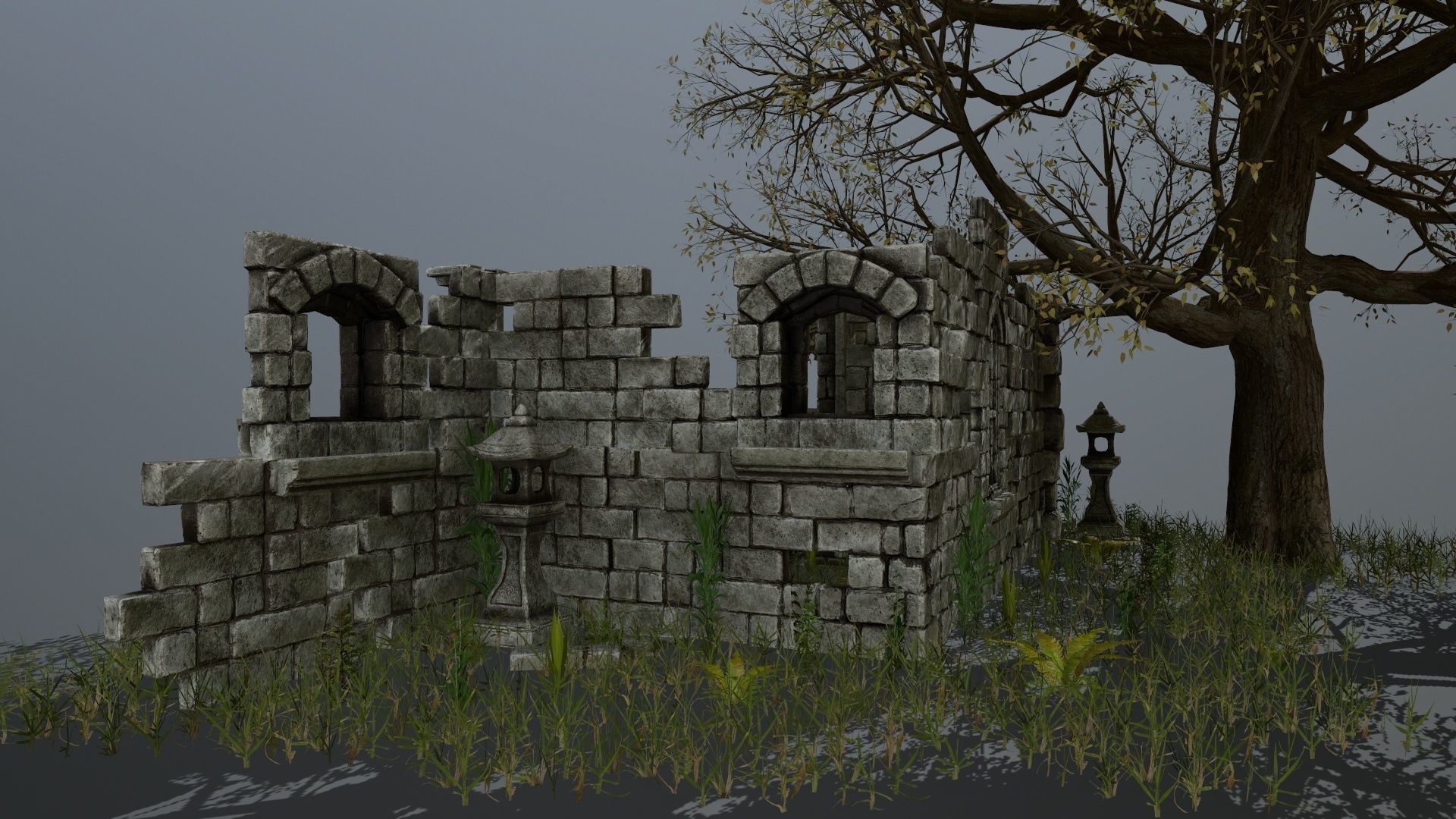 old ruin set Low-poly 3D model_21