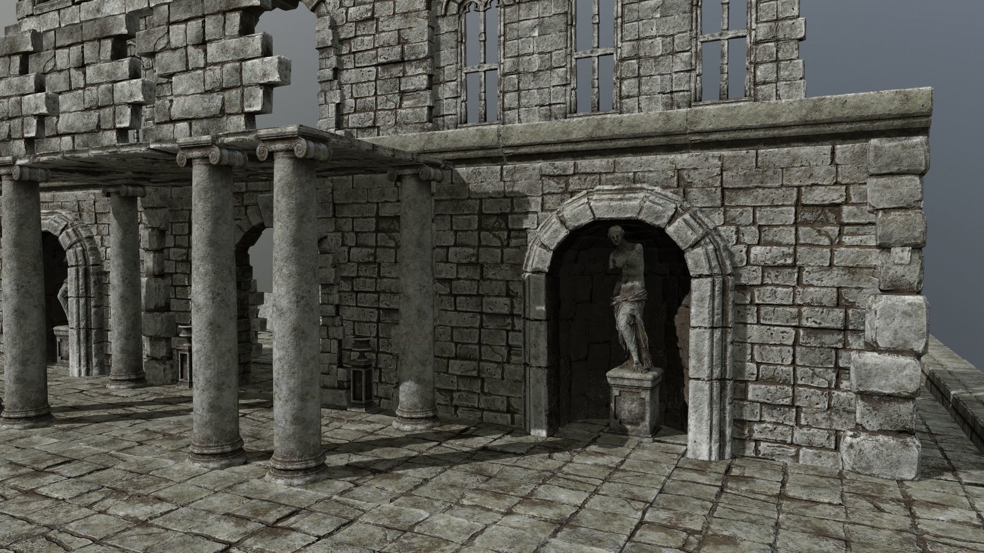 old ruin set Low-poly 3D model_26