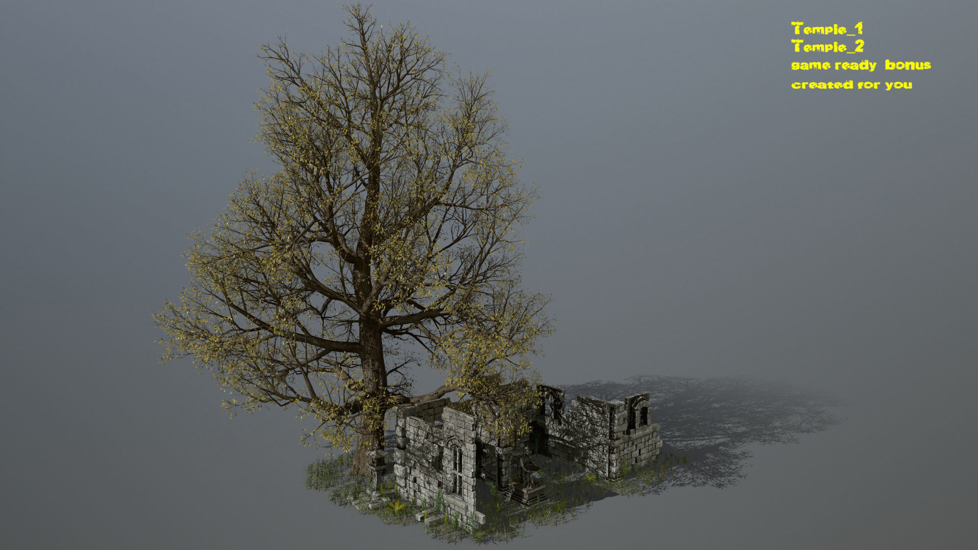 old ruin set Low-poly 3D model_1