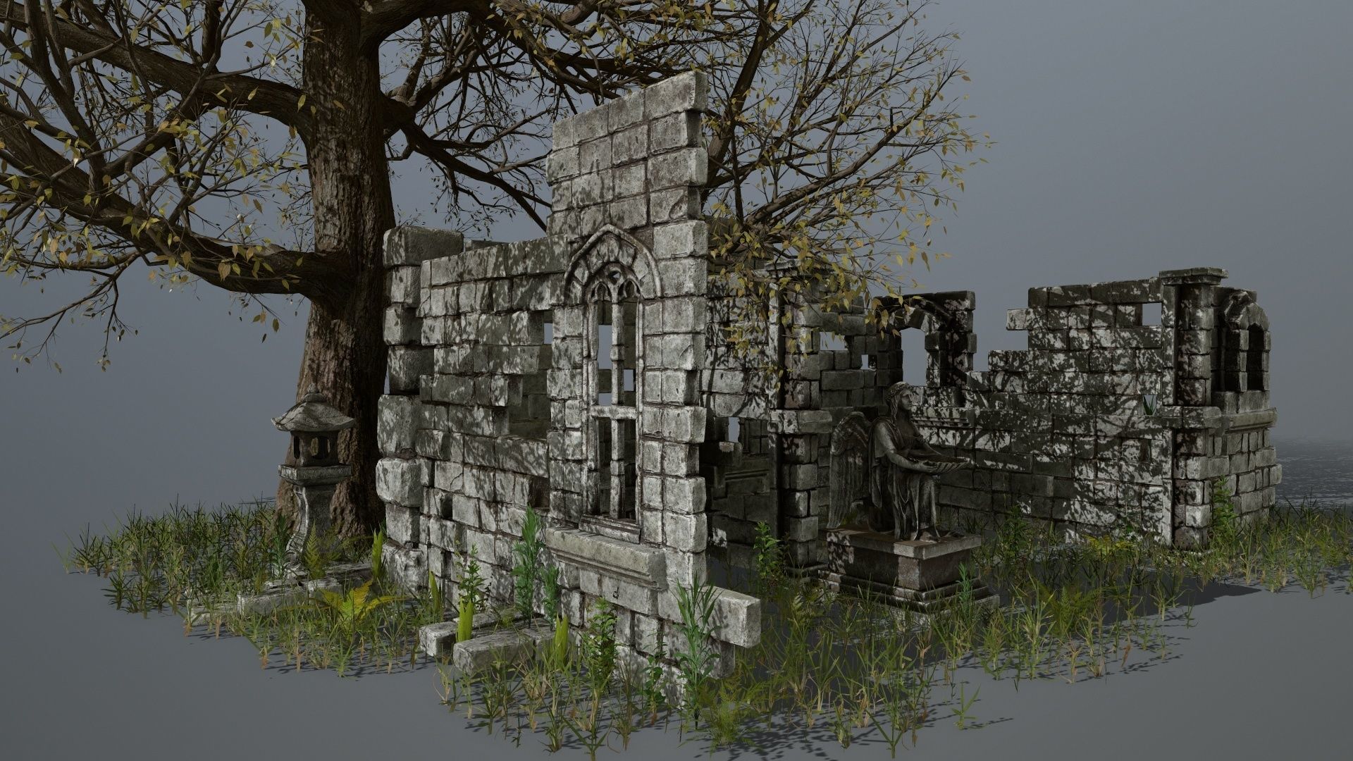 old ruin set Low-poly 3D model_18
