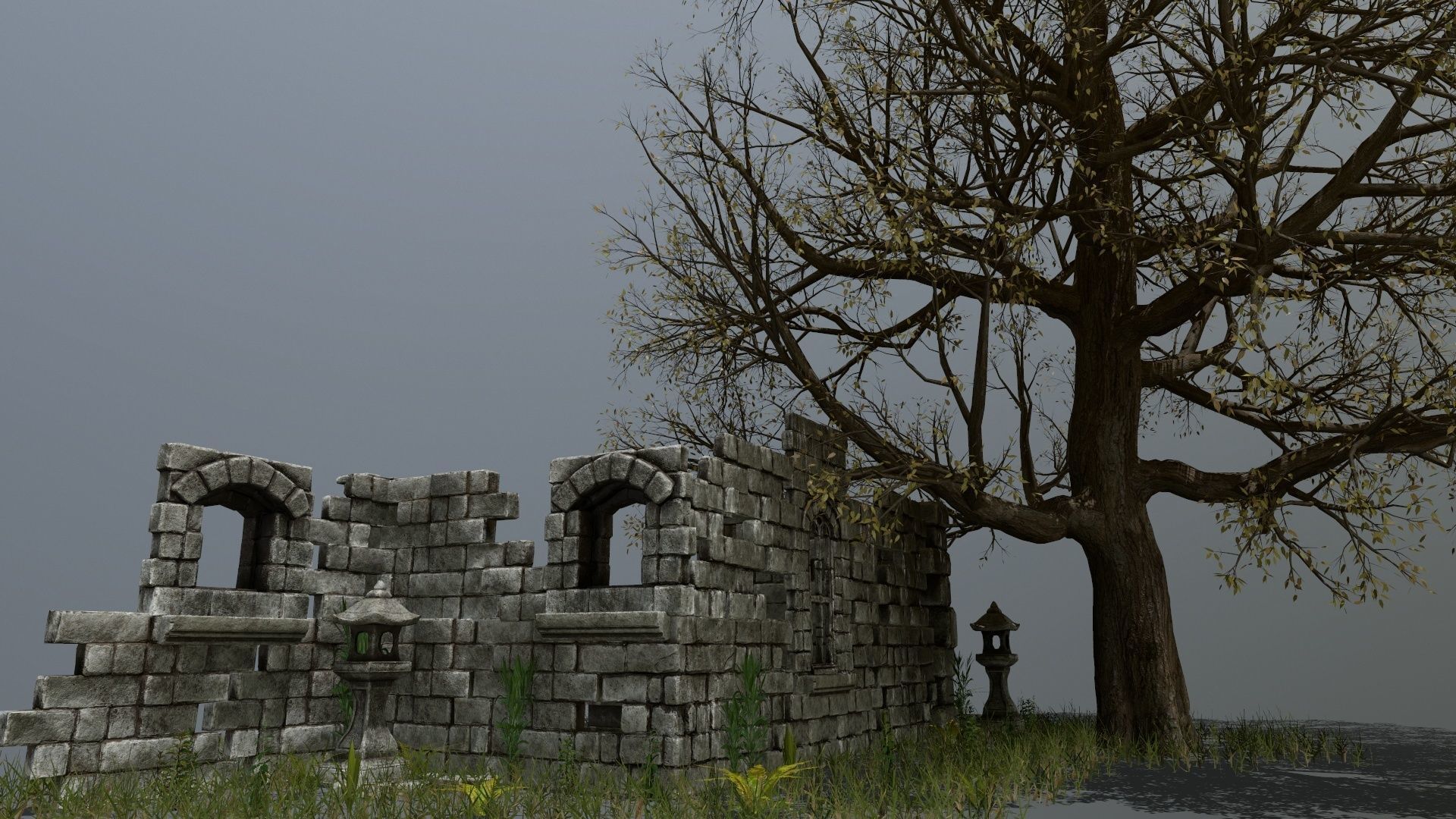 old ruin set Low-poly 3D model_28
