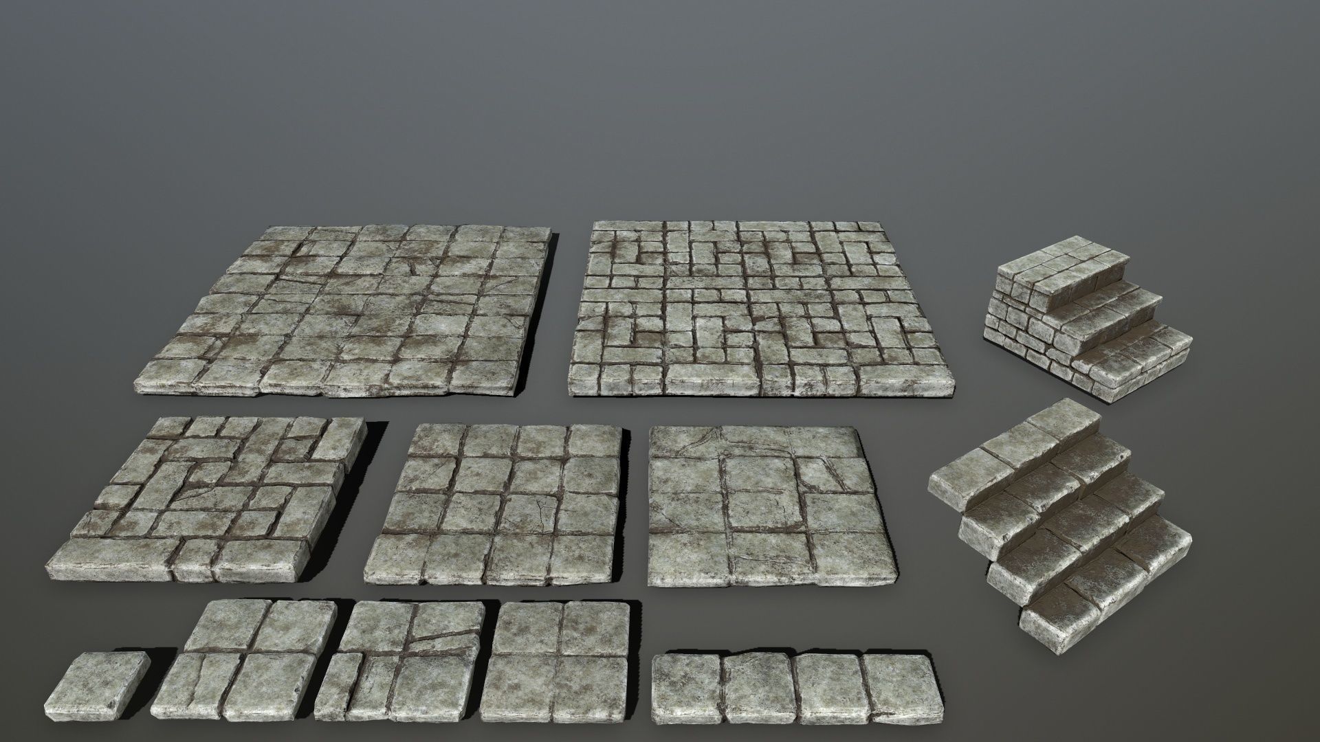 old ruin set Low-poly 3D model_11