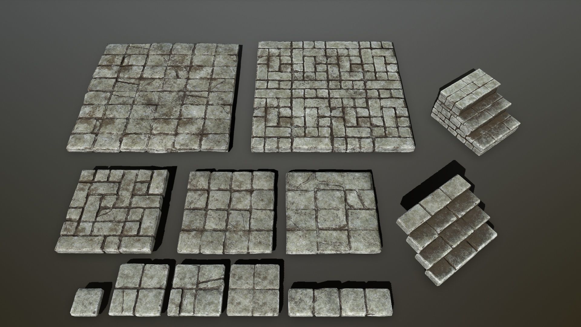 old ruin set Low-poly 3D model_13