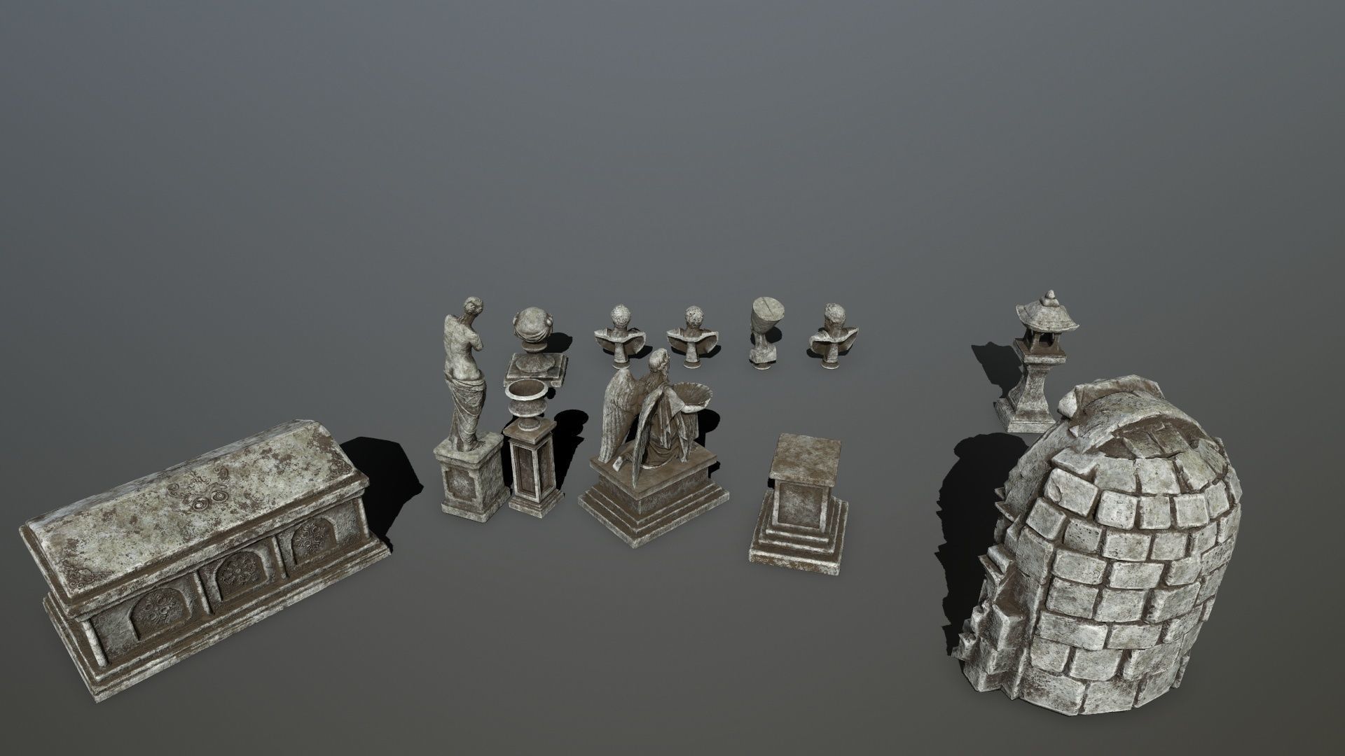 old ruin set Low-poly 3D model_15