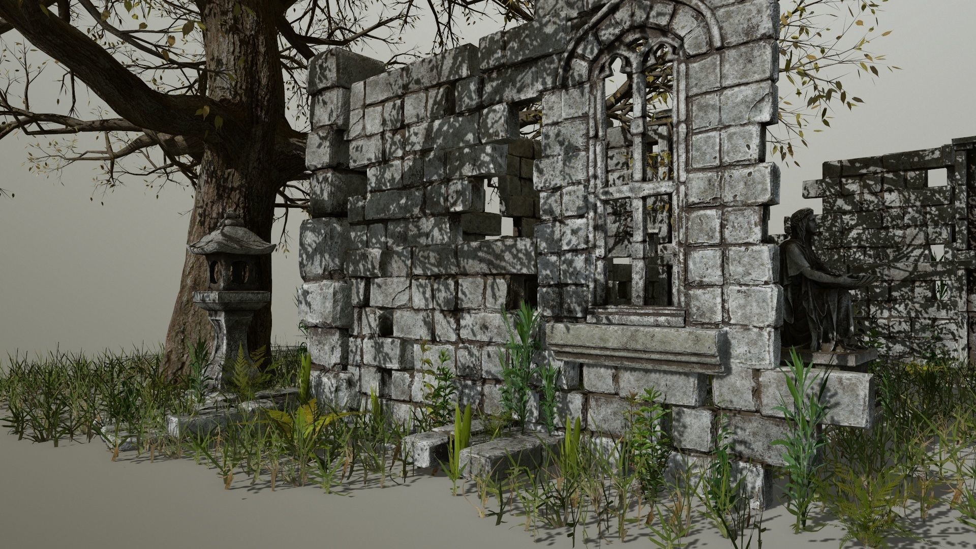 old ruin set Low-poly 3D model_31