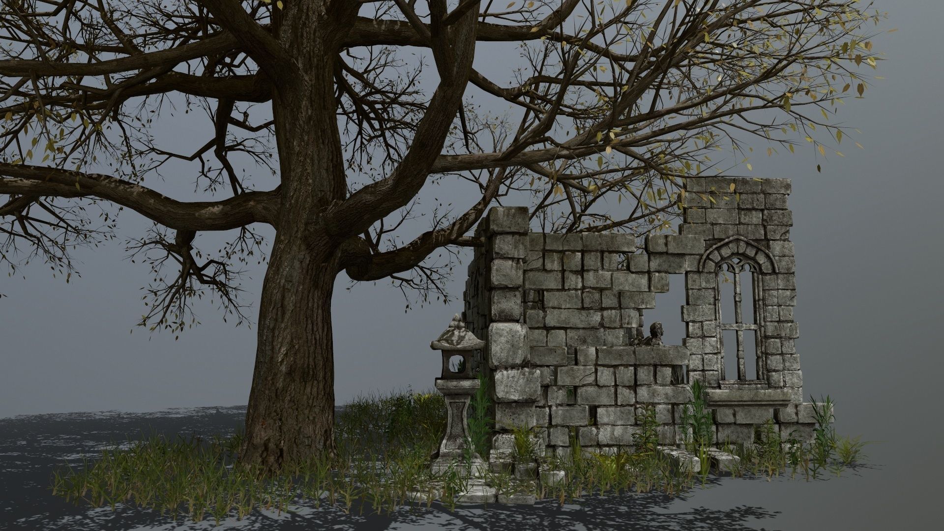 old ruin set Low-poly 3D model_29