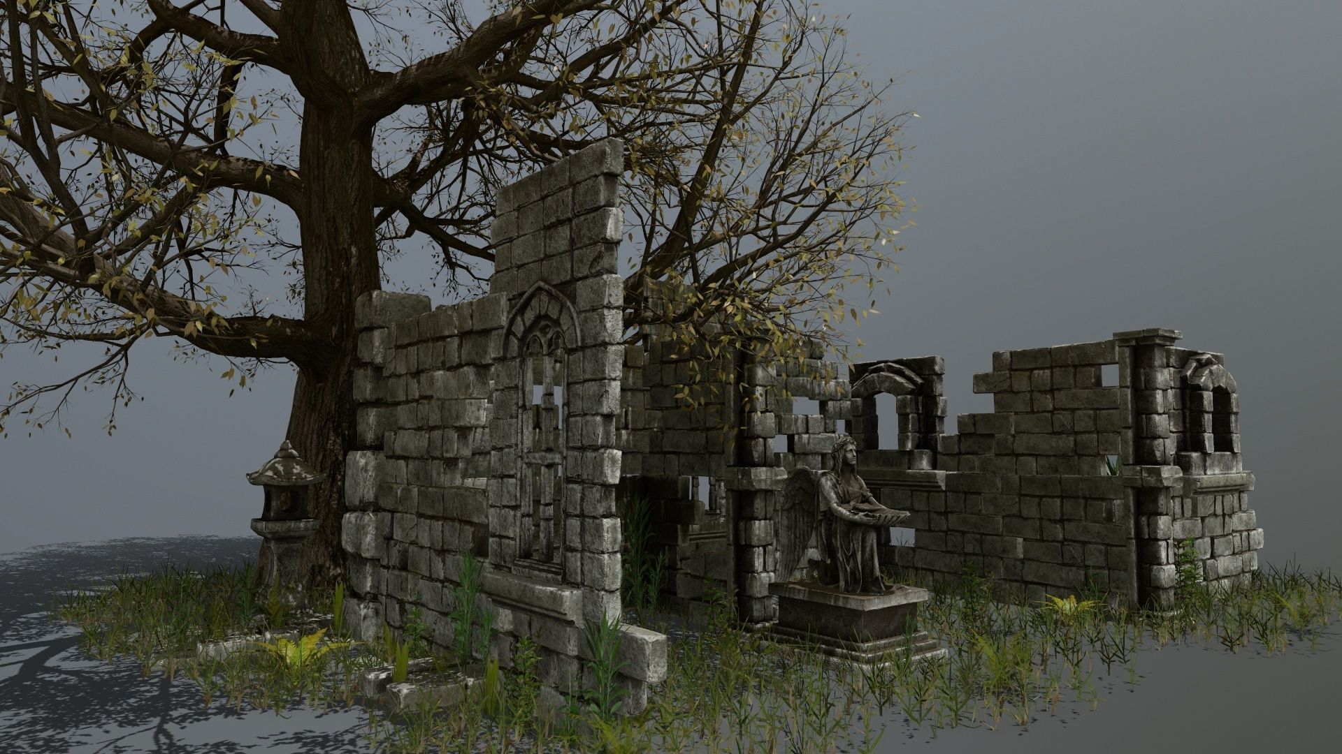 old ruin set Low-poly 3D model_30