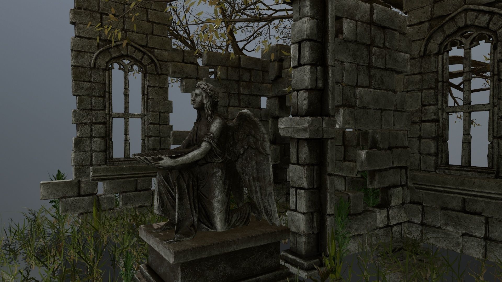 old ruin set Low-poly 3D model_33