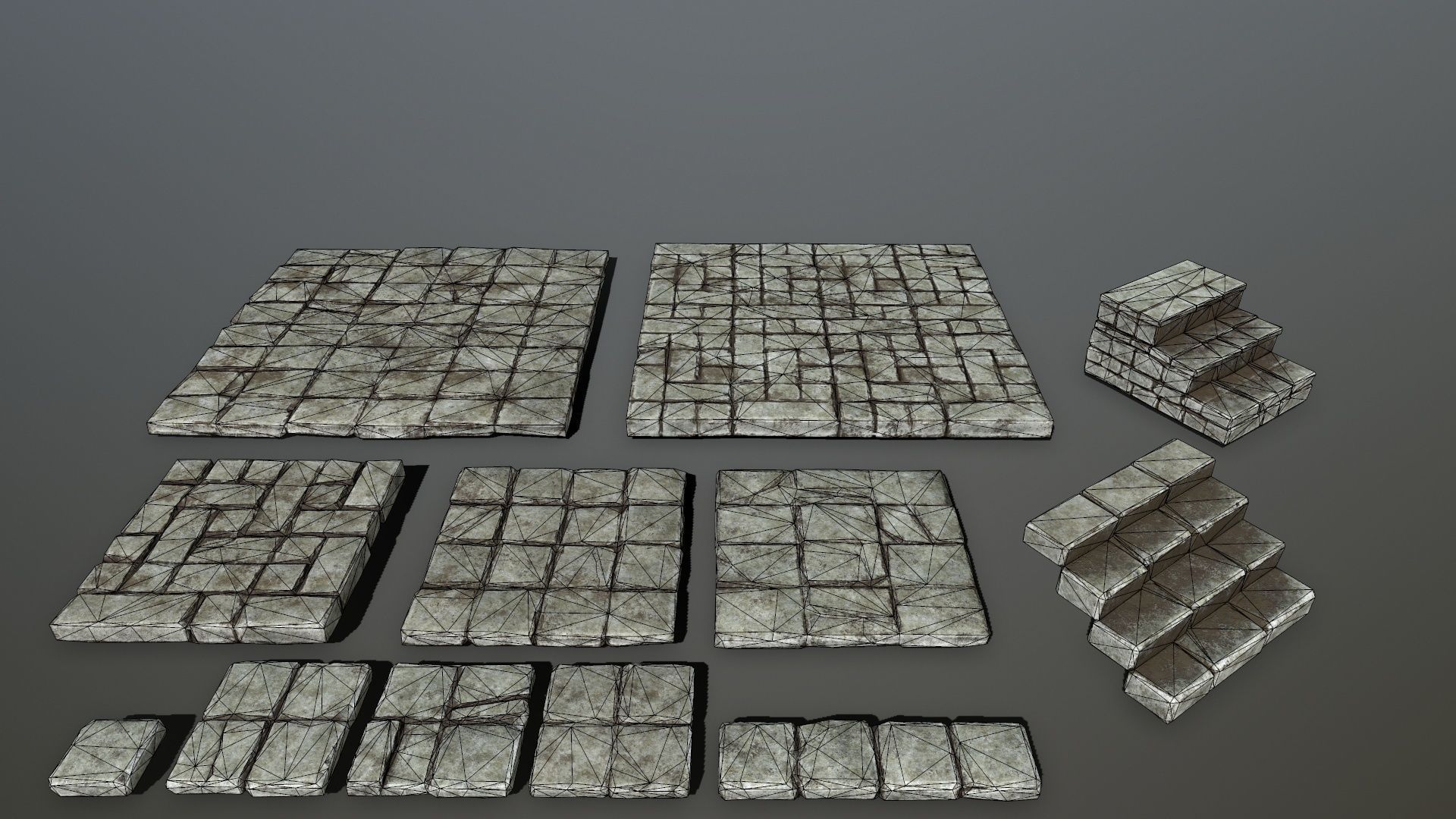 old ruin set Low-poly 3D model_45