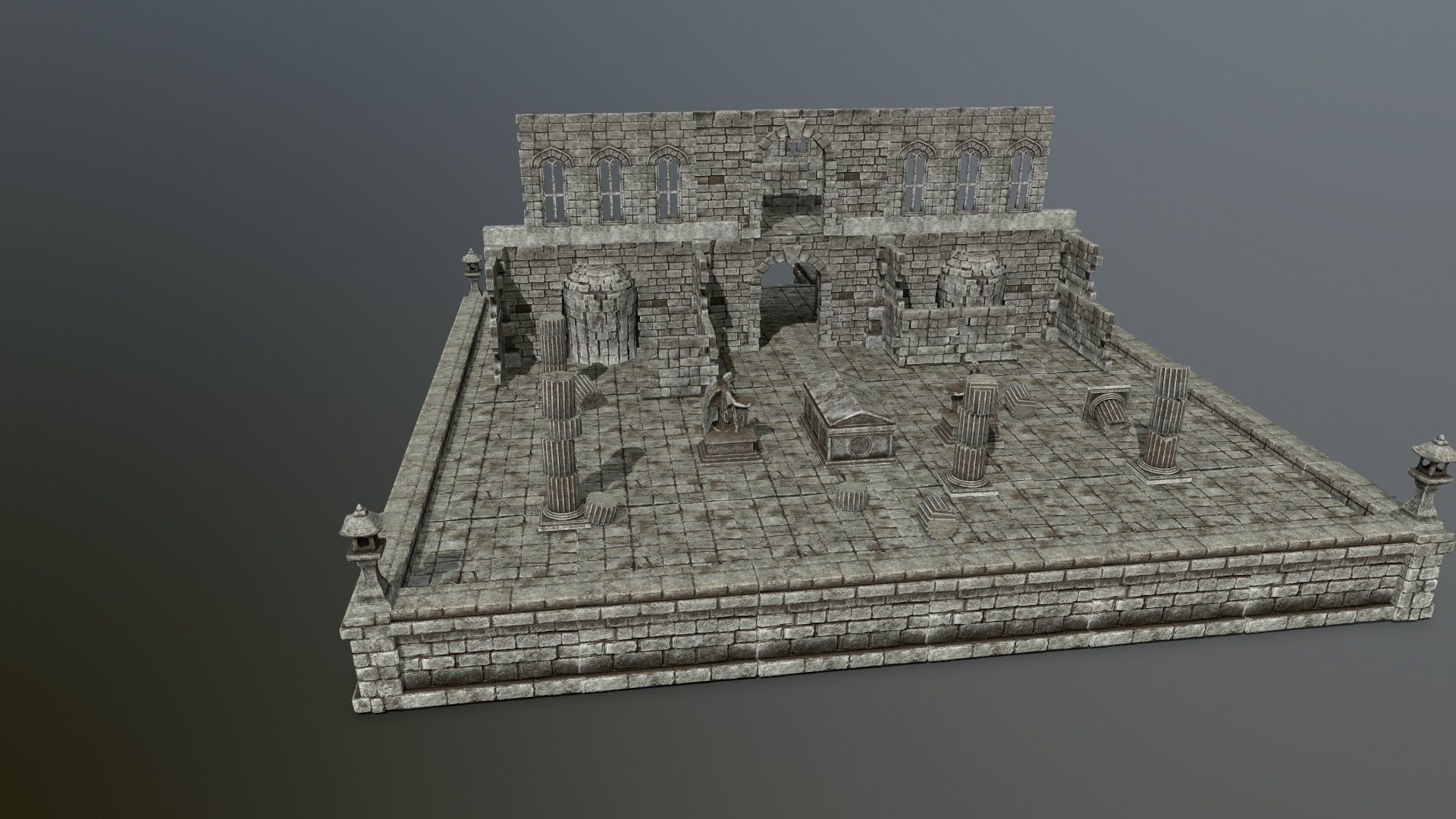 old ruin set Low-poly 3D model_24