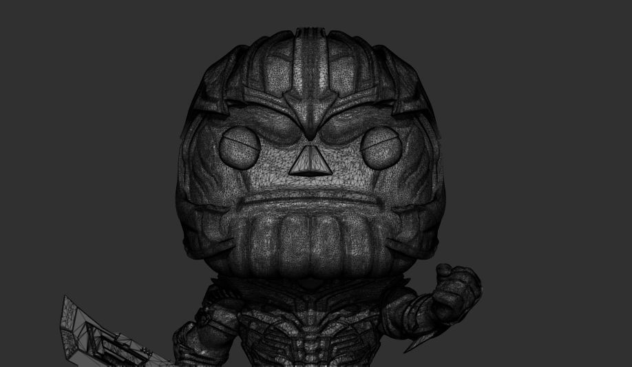 Thanos pop vinyl figure holding sword 3D print model_5