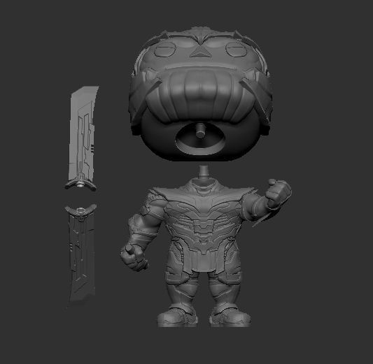 Thanos pop vinyl figure holding sword 3D print model_4