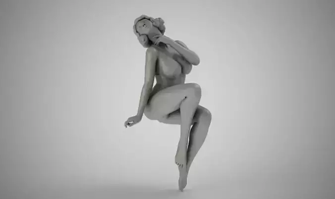 Seductress golden nude woman