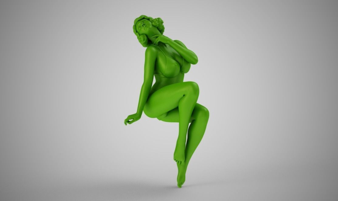 Seductress golden nude woman 3D print model_10