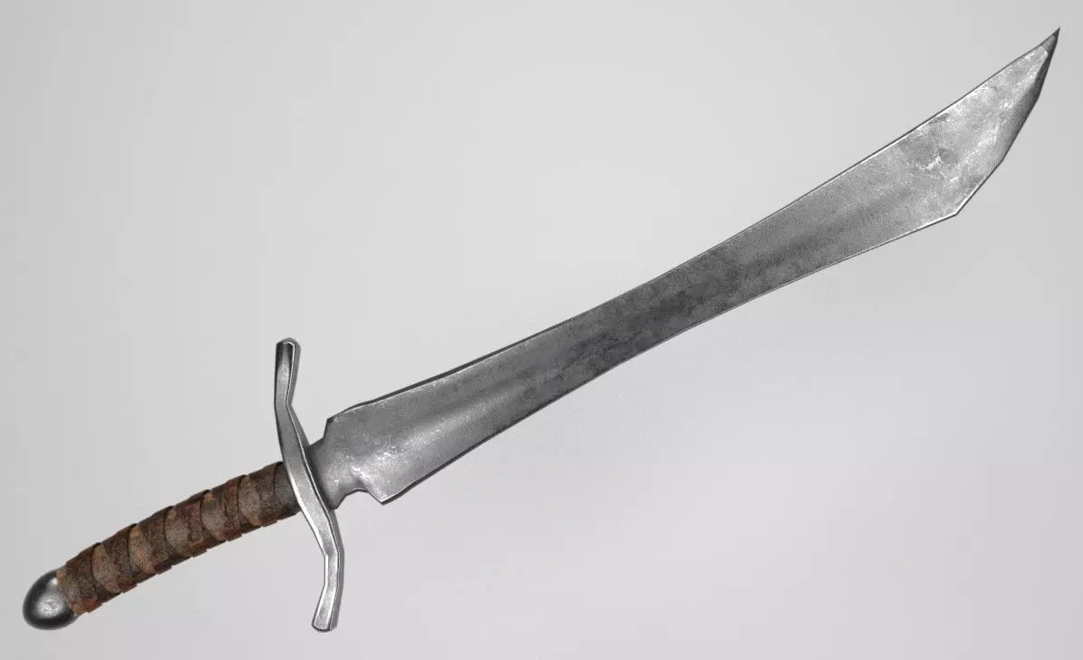 Longsword 2 sword Low-poly 3D model_0