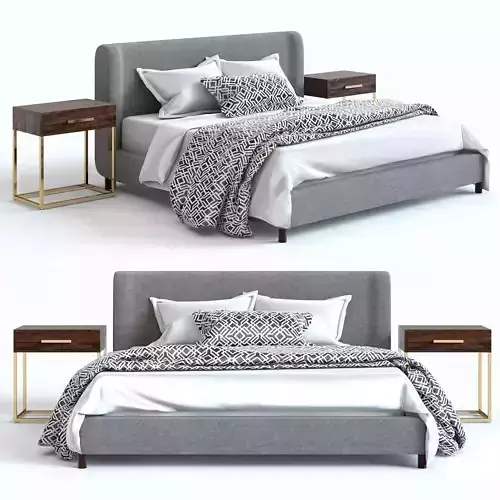 Pottery Barn - Rochella Bed and Fitz Nighstand