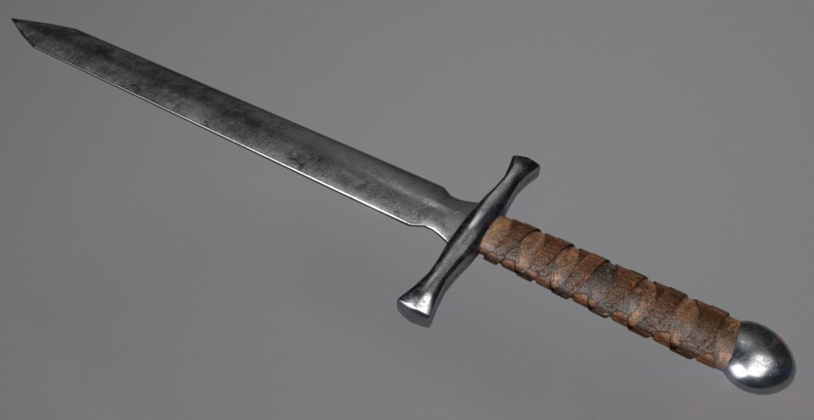 Shortsword sword Free low-poly 3D model_2