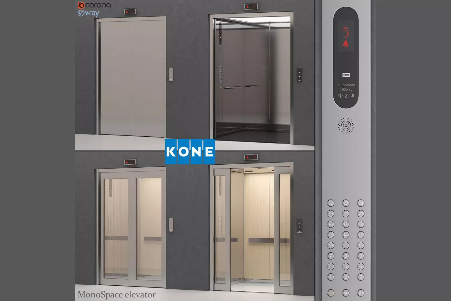 Elevator Kone MonoSpace 700 - KDS 50 3D model_0