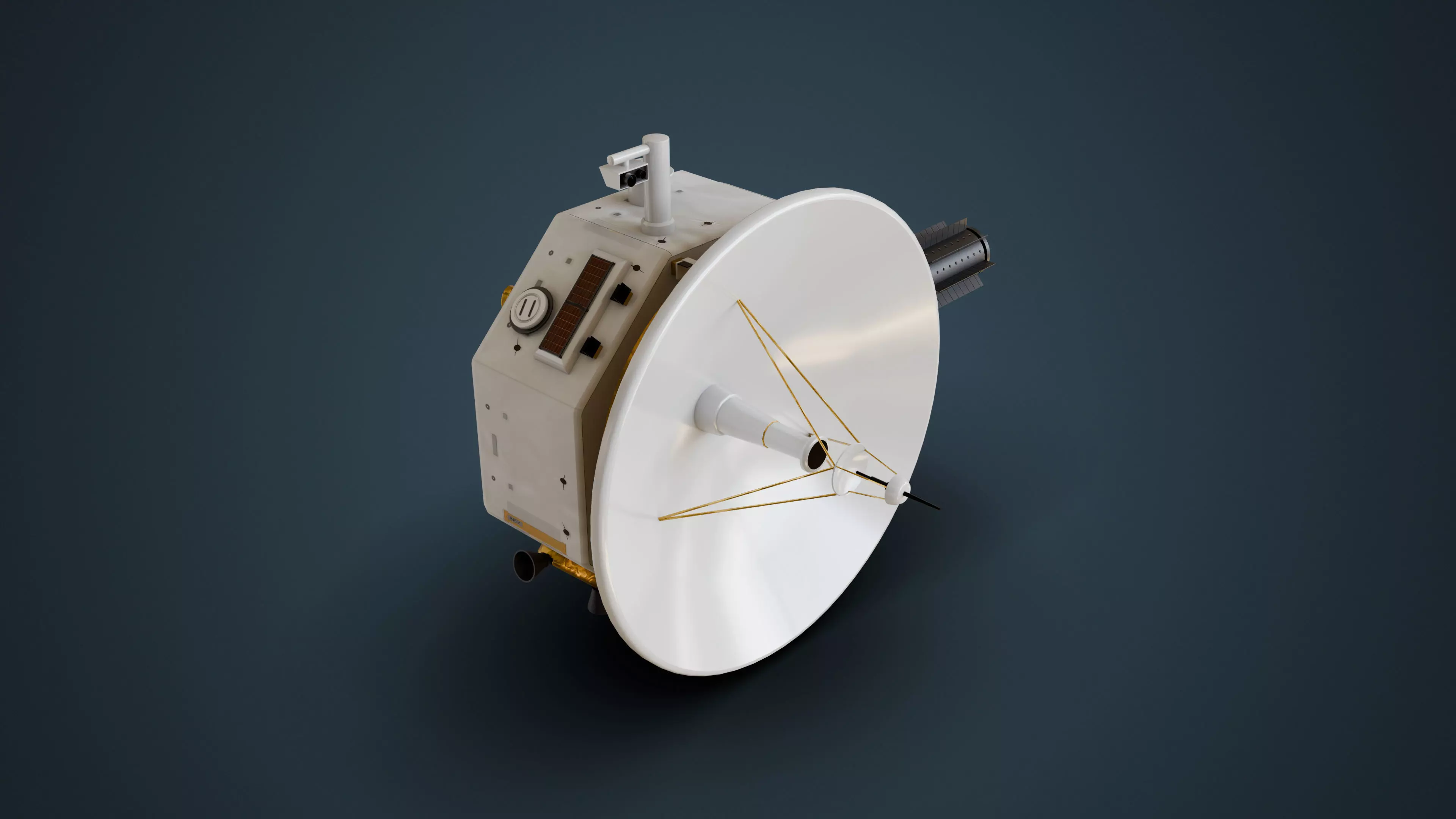 Deep Space Probe Low-poly 3D model_2