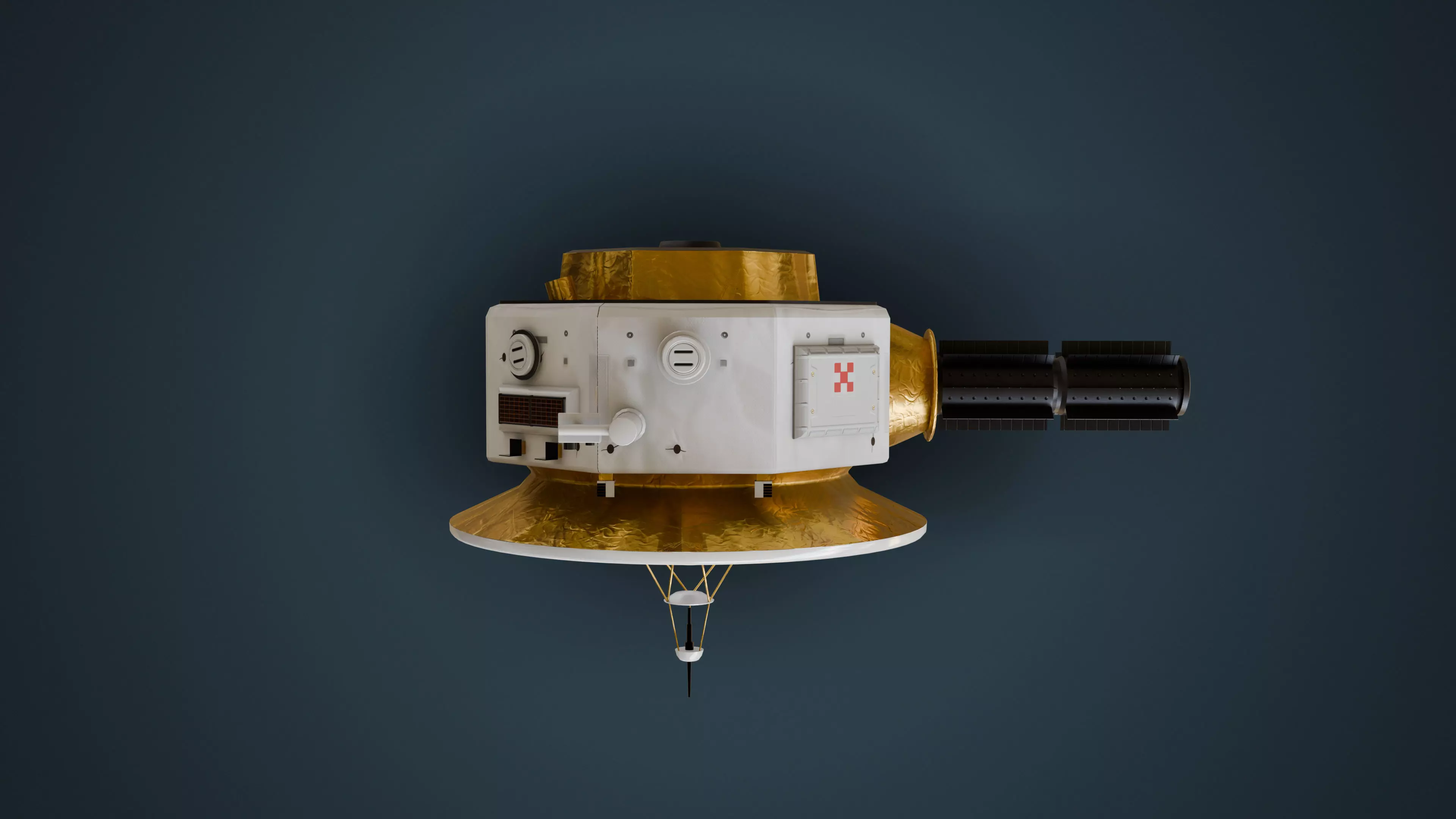 Deep Space Probe Low-poly 3D model_4