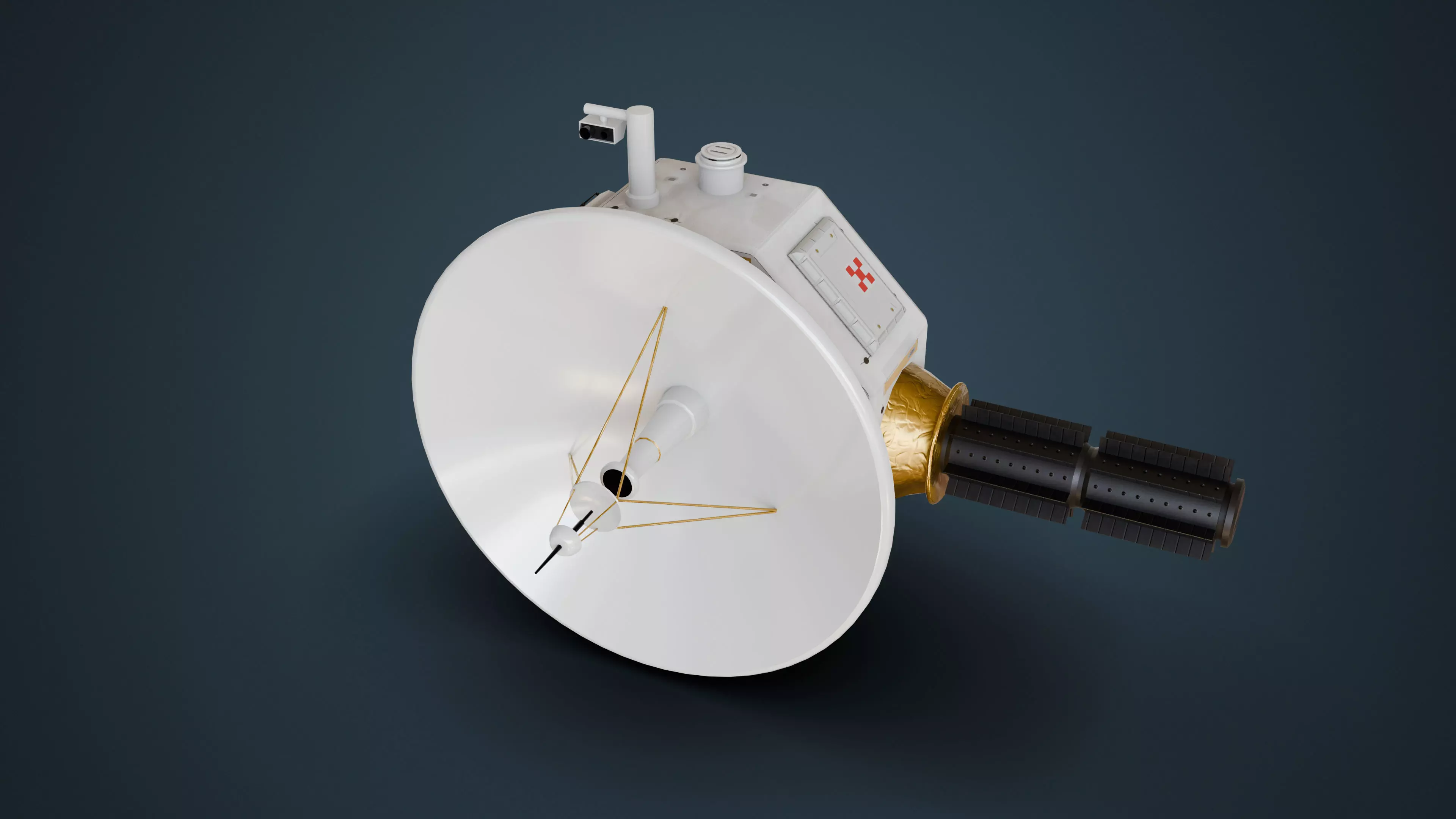 Deep Space Probe Low-poly 3D model_3