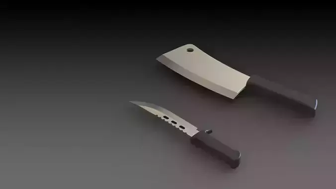 Knife and Meat Cleaver