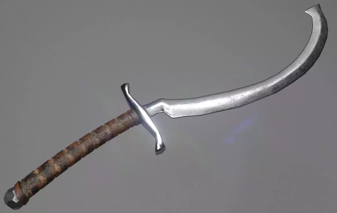 Khopesh sword Low-poly 3D model_0