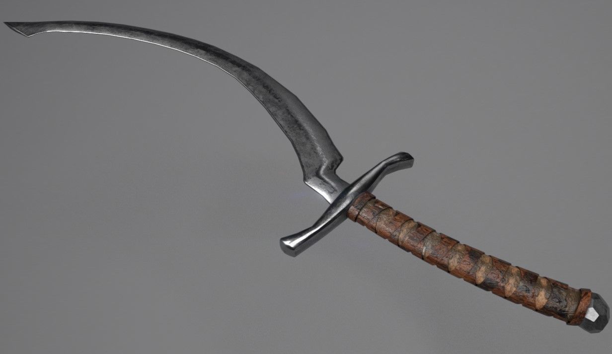 Khopesh sword Low-poly 3D model_2