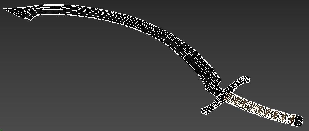 Khopesh sword Low-poly 3D model_5