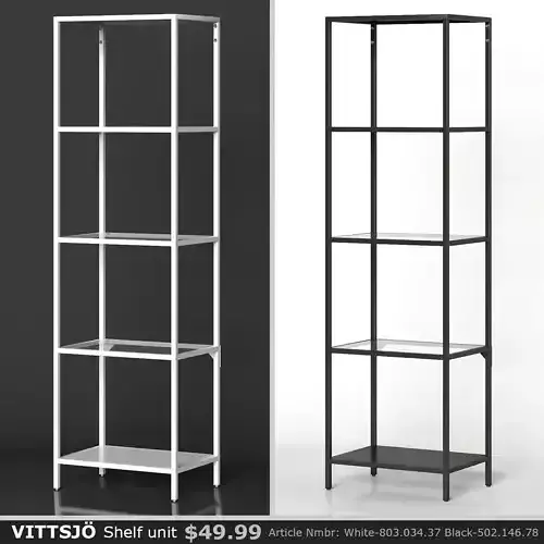 VITTSJO Shelf unit narrow 3D model