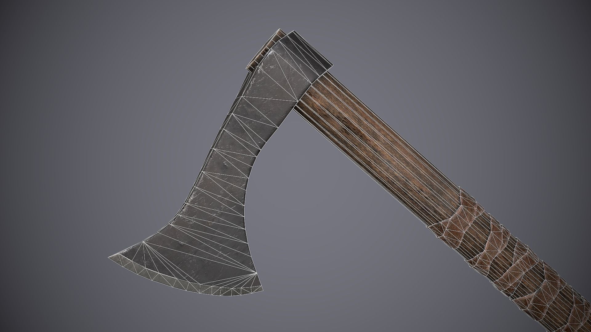 Francisca Axe Medieval Low-poly 3D model_4