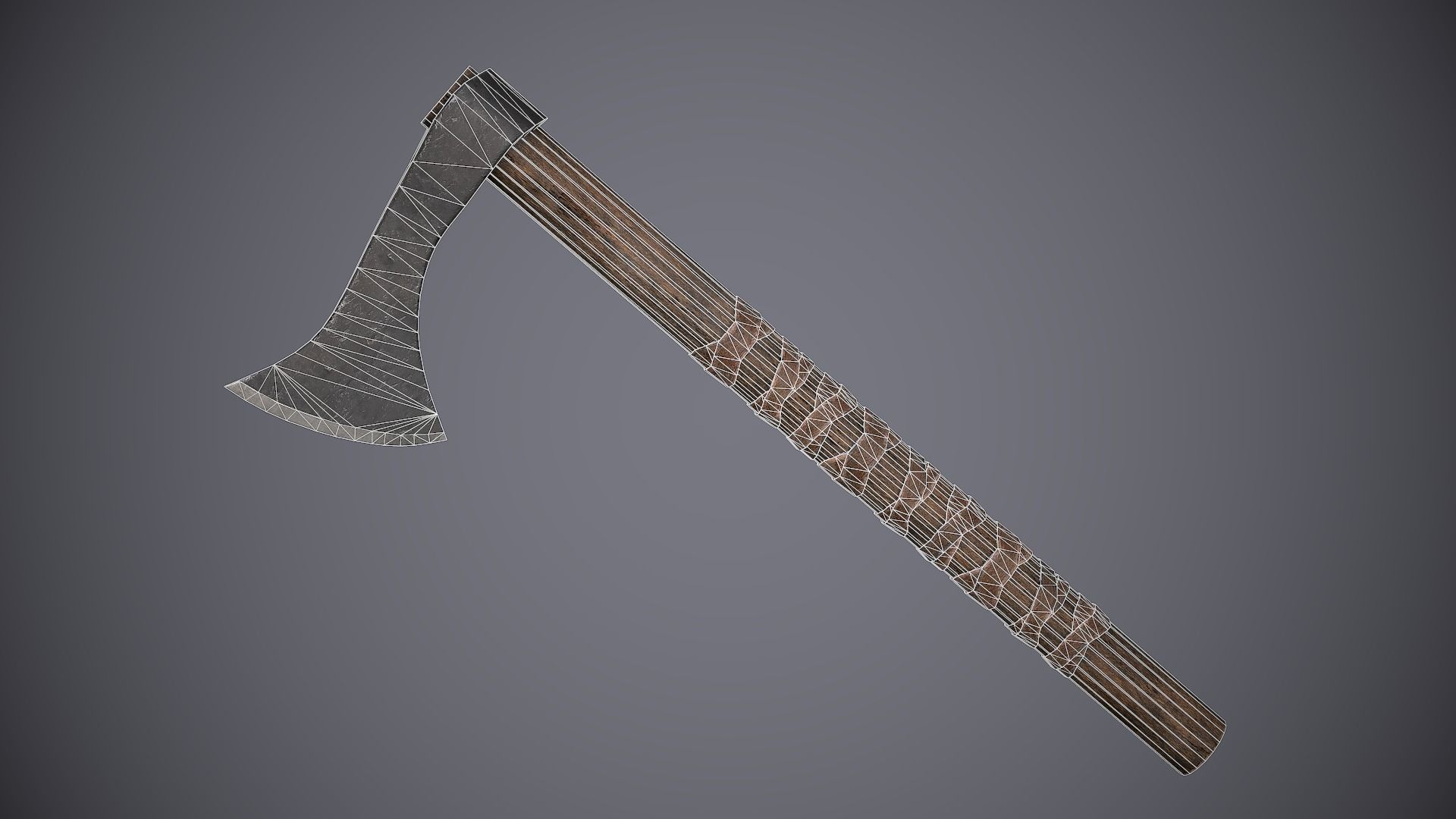 Francisca Axe Medieval Low-poly 3D model_2