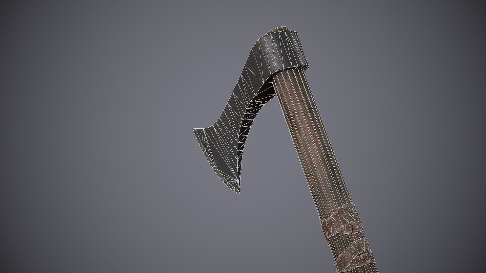 Francisca Axe Medieval Low-poly 3D model_8