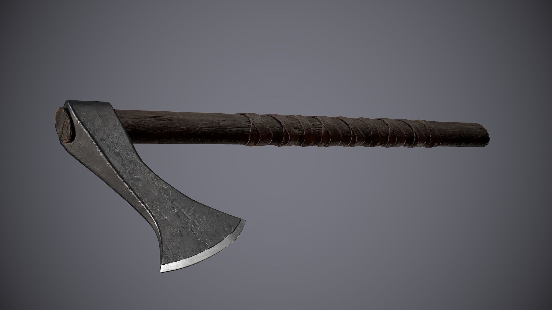 Francisca Axe Medieval Low-poly 3D model_9