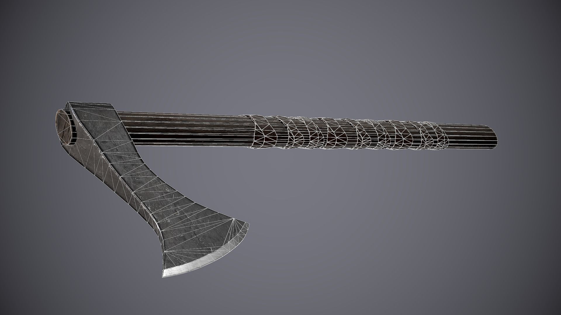 Francisca Axe Medieval Low-poly 3D model_10