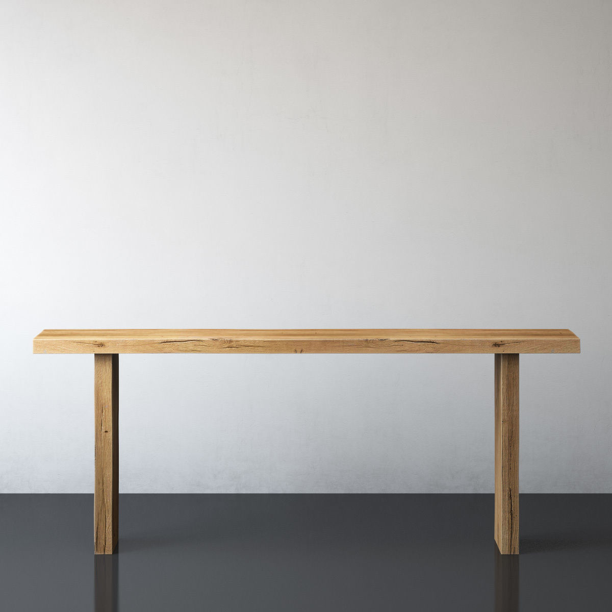 RH RECLAIMED RUSSIAN OAK PLANK CONSOLE 3D model_1