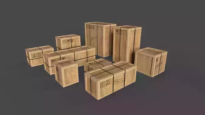 REALISTIC CARGO BOX PACK LOW POLY