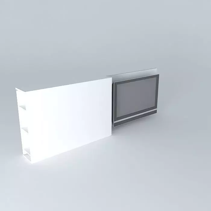 TV panel with sliding door TV 32 3D model