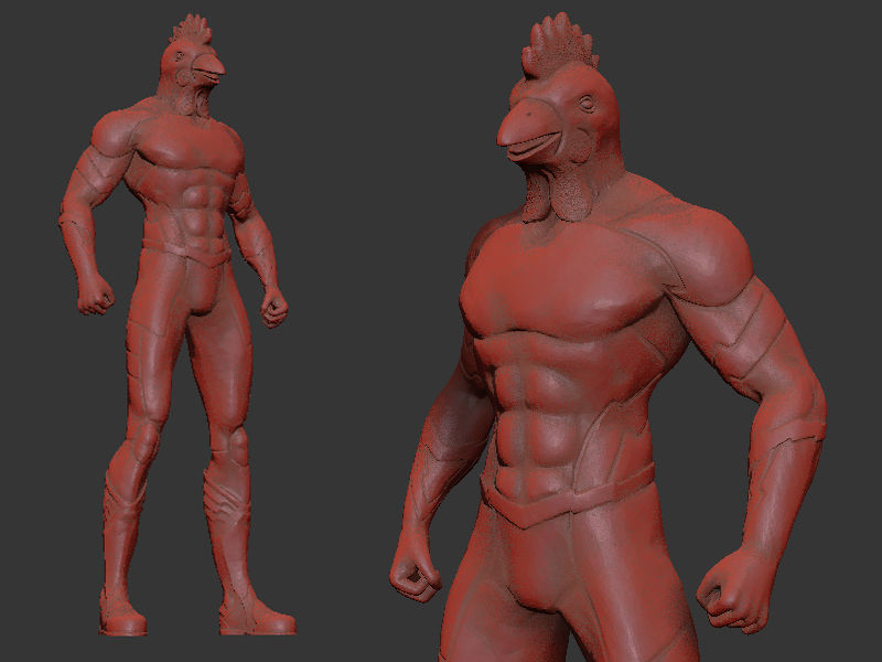 Animal Hero Of Chiken 3D print model_9