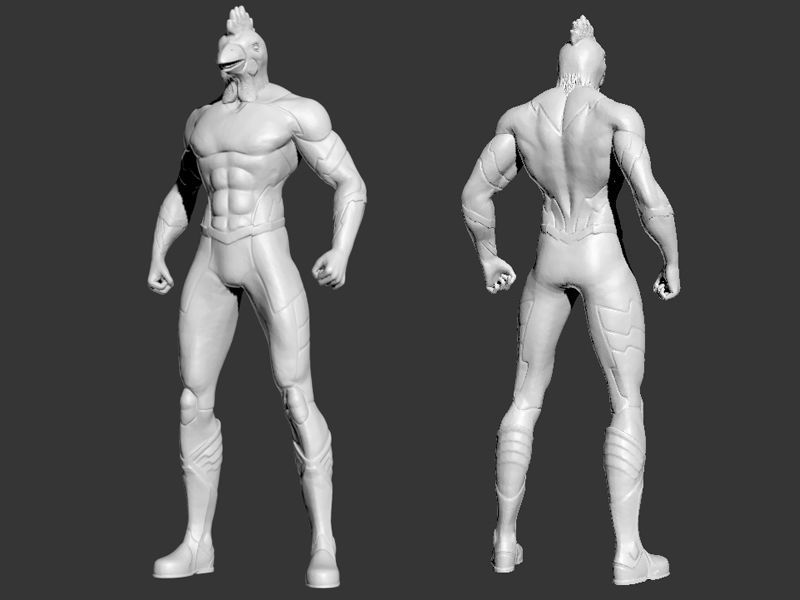 Animal Hero Of Chiken 3D print model_8