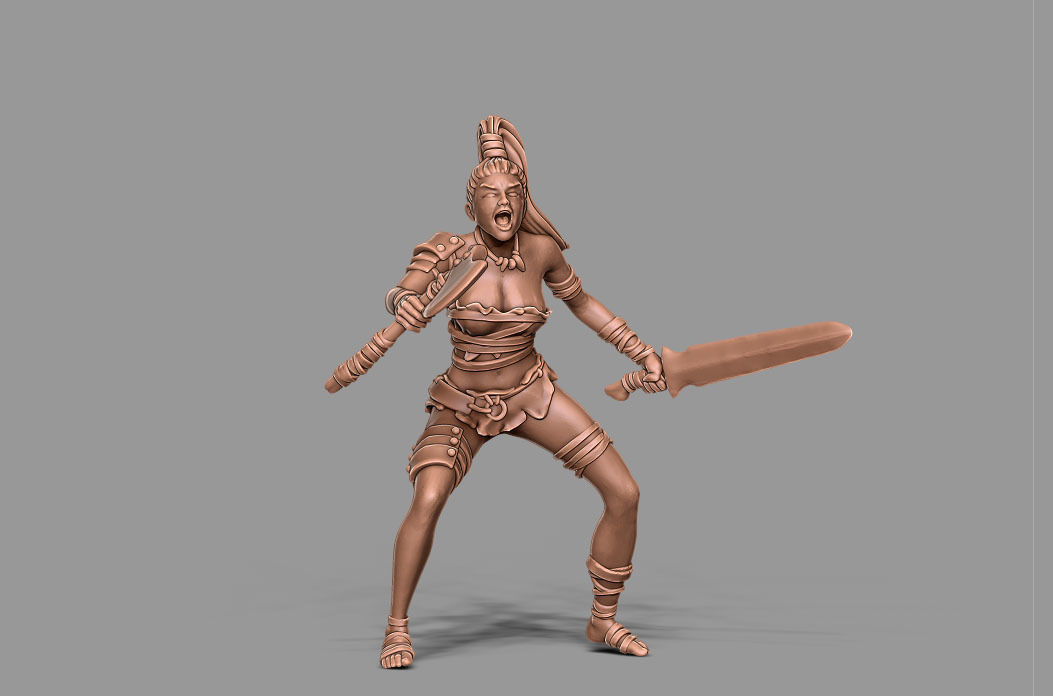 Smilodon rider - 35mm scale 3D print model_9