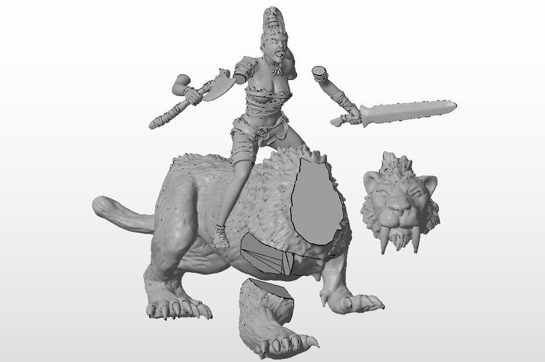 Smilodon rider - 35mm scale 3D print model_7