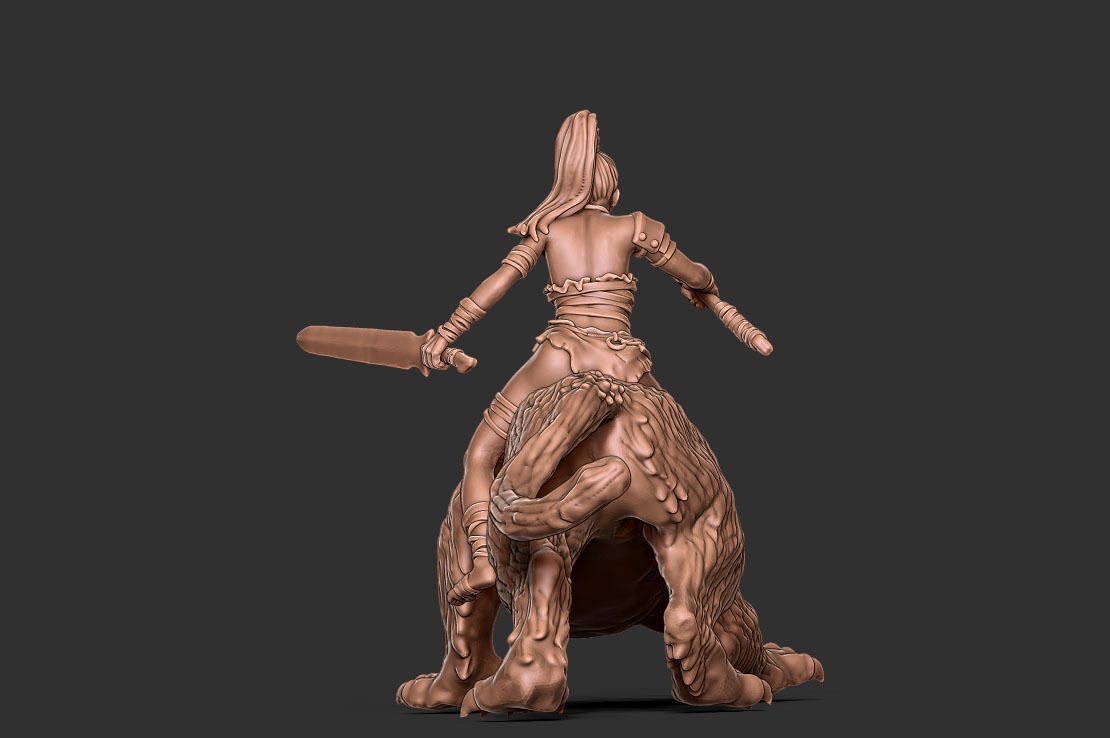 Smilodon rider - 35mm scale 3D print model_6