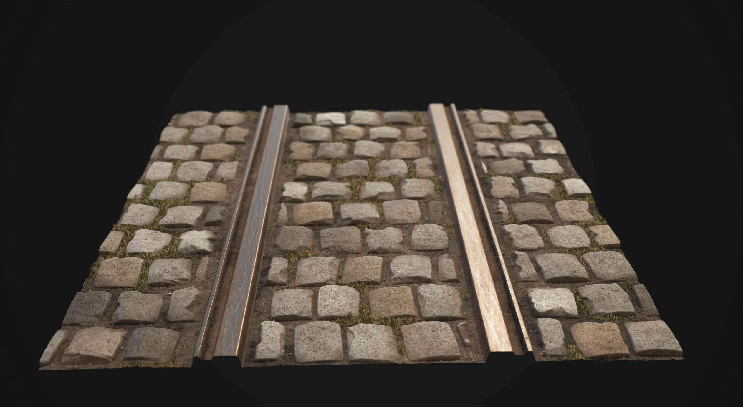 COBBLESTONE RAILWAY PBR SEAMLESS GROUND TEXTURE 3D model_7