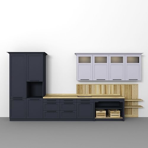 Kitchen with cabinets and drawers 3D model