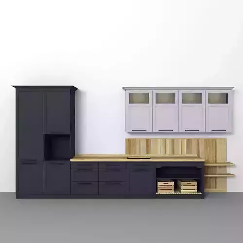 Kitchen with cabinets and drawers 3D model
