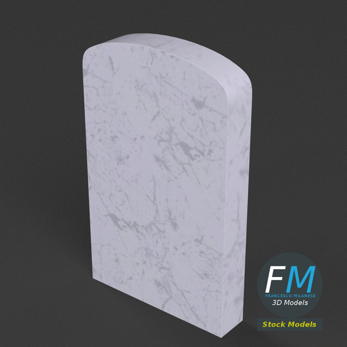 War memorial gravestone - blank 3D model_2