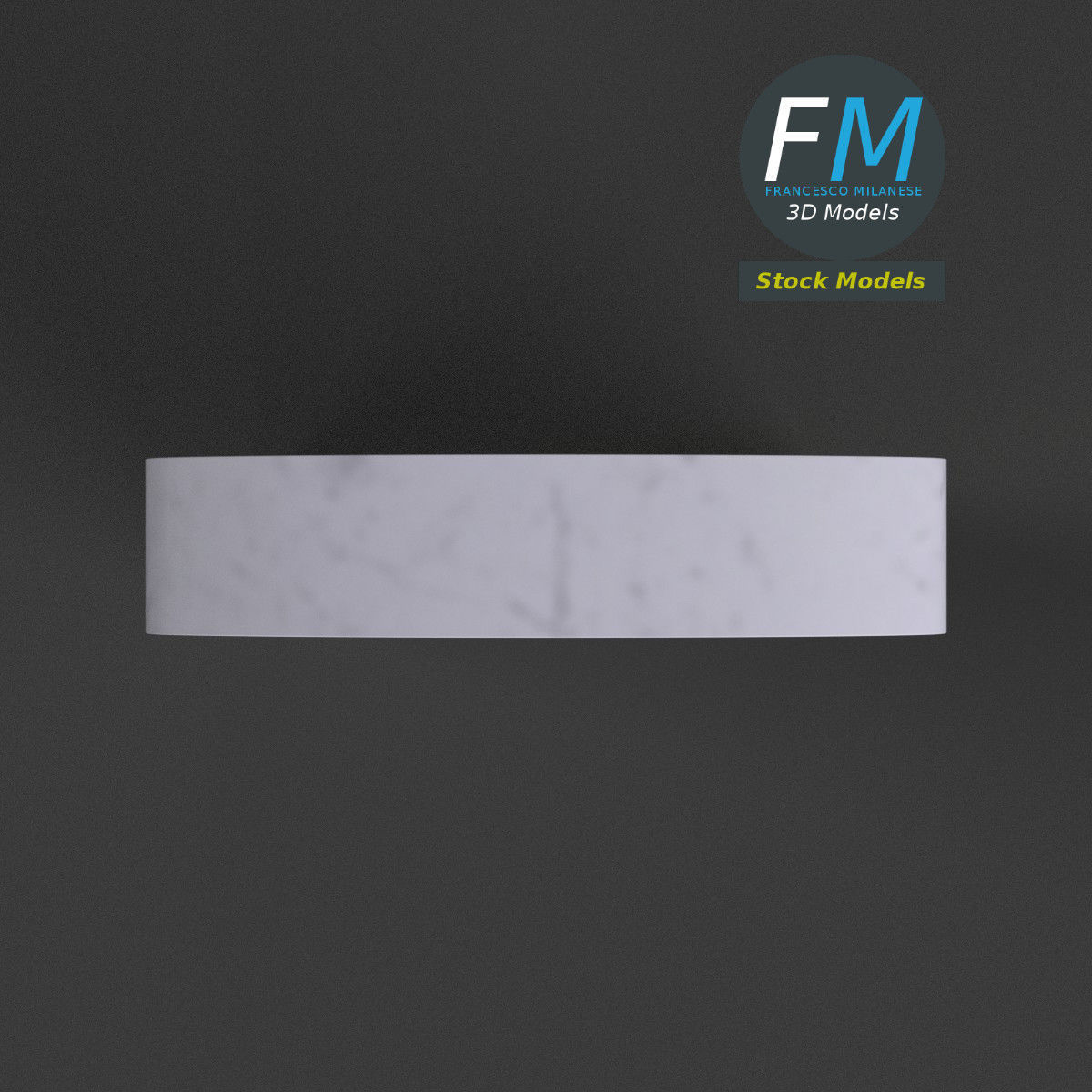 War memorial gravestone - blank 3D model_6